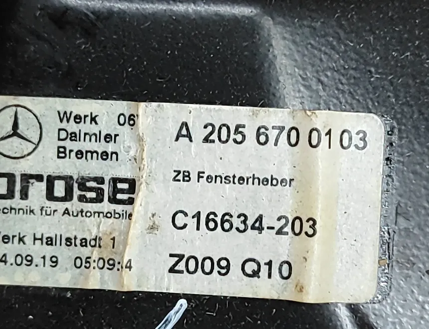 MERCEDES-BENZ E-Class W213/S213/C238/A238 (2016-2024) Rear left door window lifter A2056700103 31717416